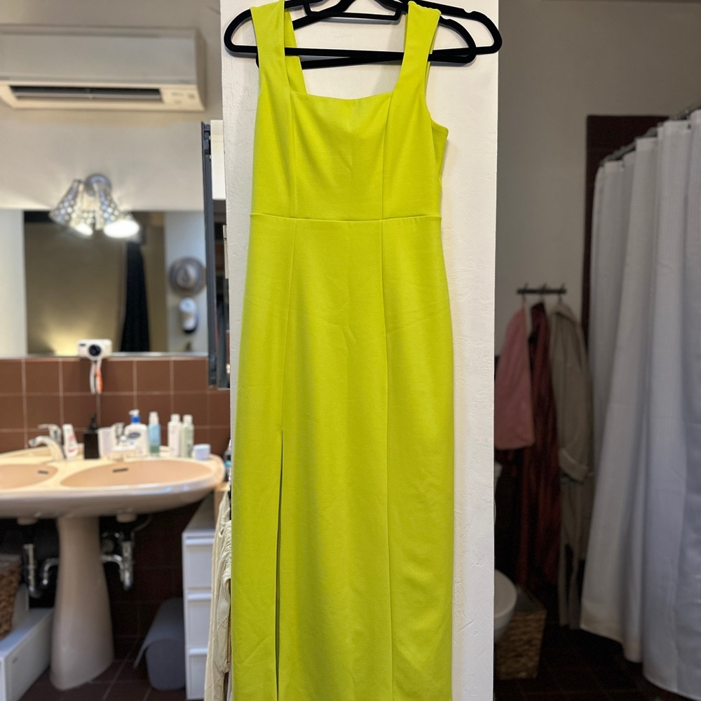 Show Me Your MuMu Yellow Green Eden Midi Dress